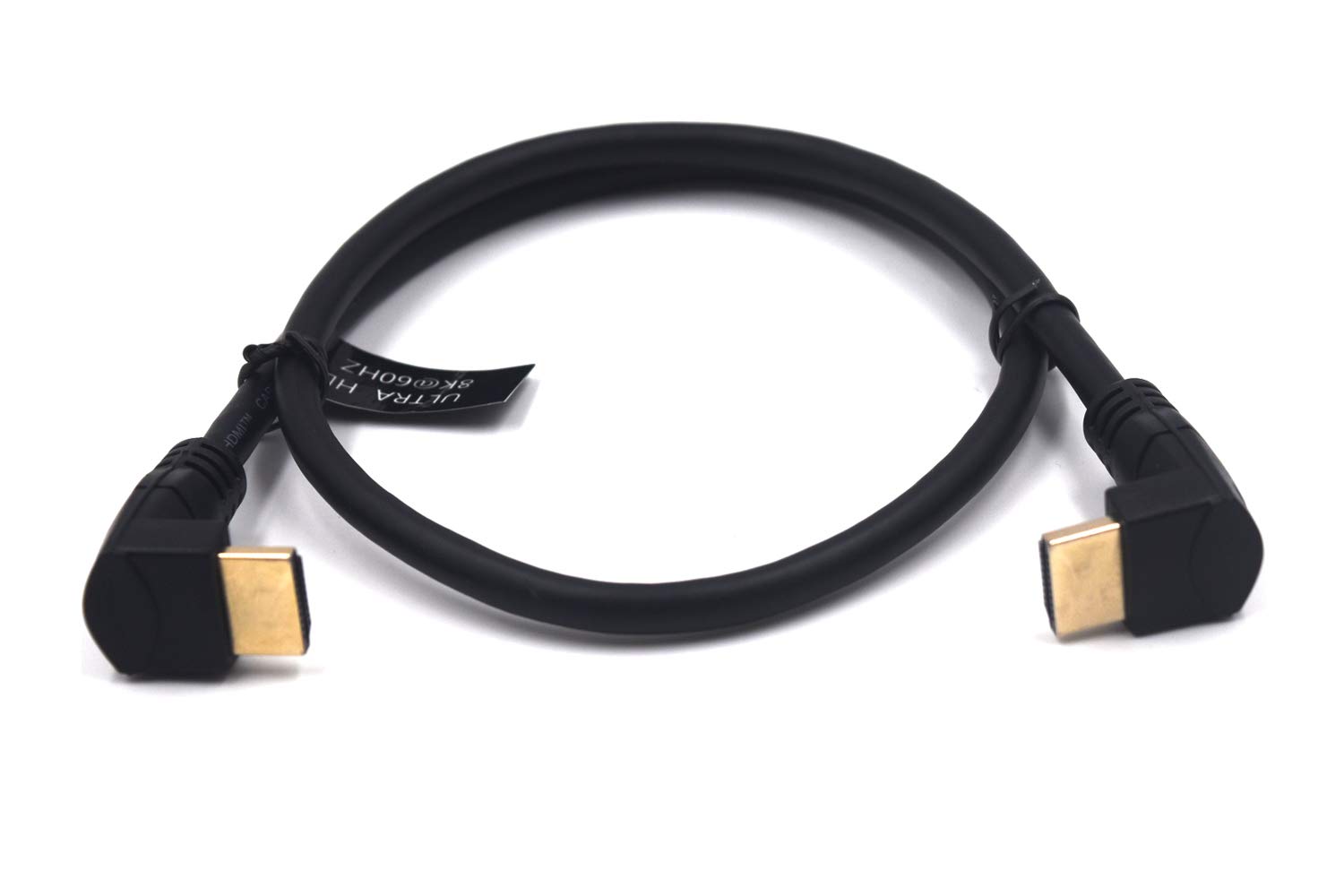 2 Feet 48Gbps HDMI 8K@60Hz Ultra HD Cable, Up Angle Male to Up Angle Male HDMI 2.1 High Speed Shield Cord for Xbox TV PS4 PS5 Switch, Support 4K@120Hz, 3D Dynamic HDR