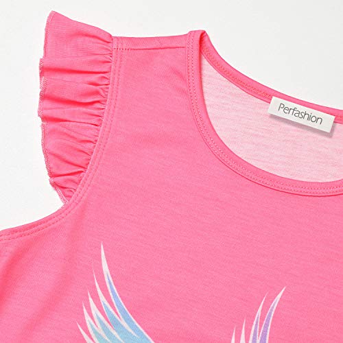 Perfashion Girls Princess Nightgown Rainbow Unicorn Sleep Shirts Cotton Sleepwear 7-16 Pack #TOP1