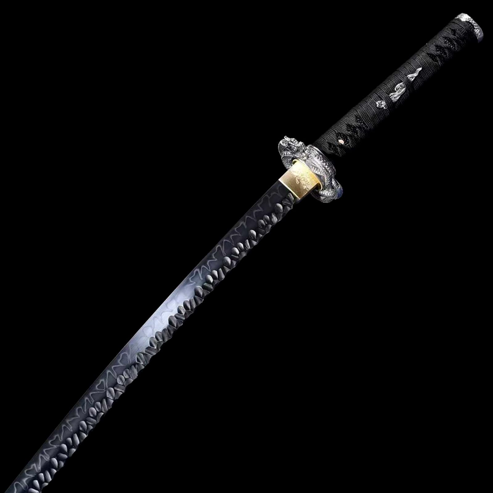 103cm handgefertigtes Samurai Schwert,T10 Stahl Klinge und Titanium Stahl Handschutz,Massivholz Scheide mit Lack,echtes Katana Schwert für Verschenken,Sammeln,Kampfsport,Dekorieren,Requisite,Fitness