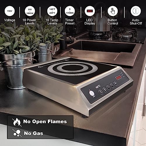VONCI Large Commercial Induction Cooktop, 1800W Portable Countertop