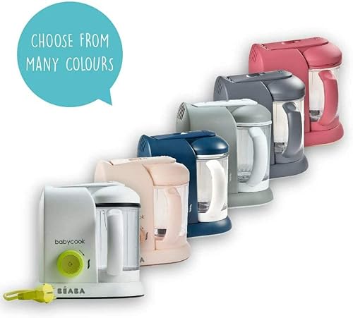 BEABA Babycook Solo - 4 in 1 Baby Food Maker: Processor, Blender, Cooker & Soft Steamer - Quick Food Diversification - Dark Grey - 7