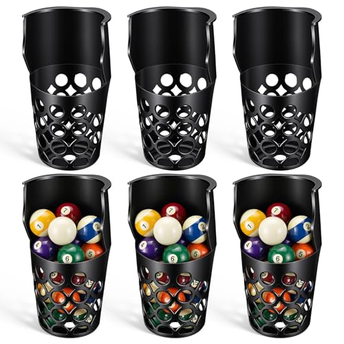 Leooomap Set of 6 Premium Replacement Pool Table Pockets - Large Capacity One-Piece Extended Billiard Ball Baskets with Durable PE Plastic Webbing for Standard Size Tables