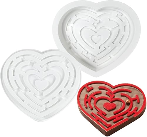 Miniatura 5 de Molde de silicona para chocolate y cheossecake, molde para hornear pastel de postre de corazón de amor, molde flexible antiadherente para chocolate,