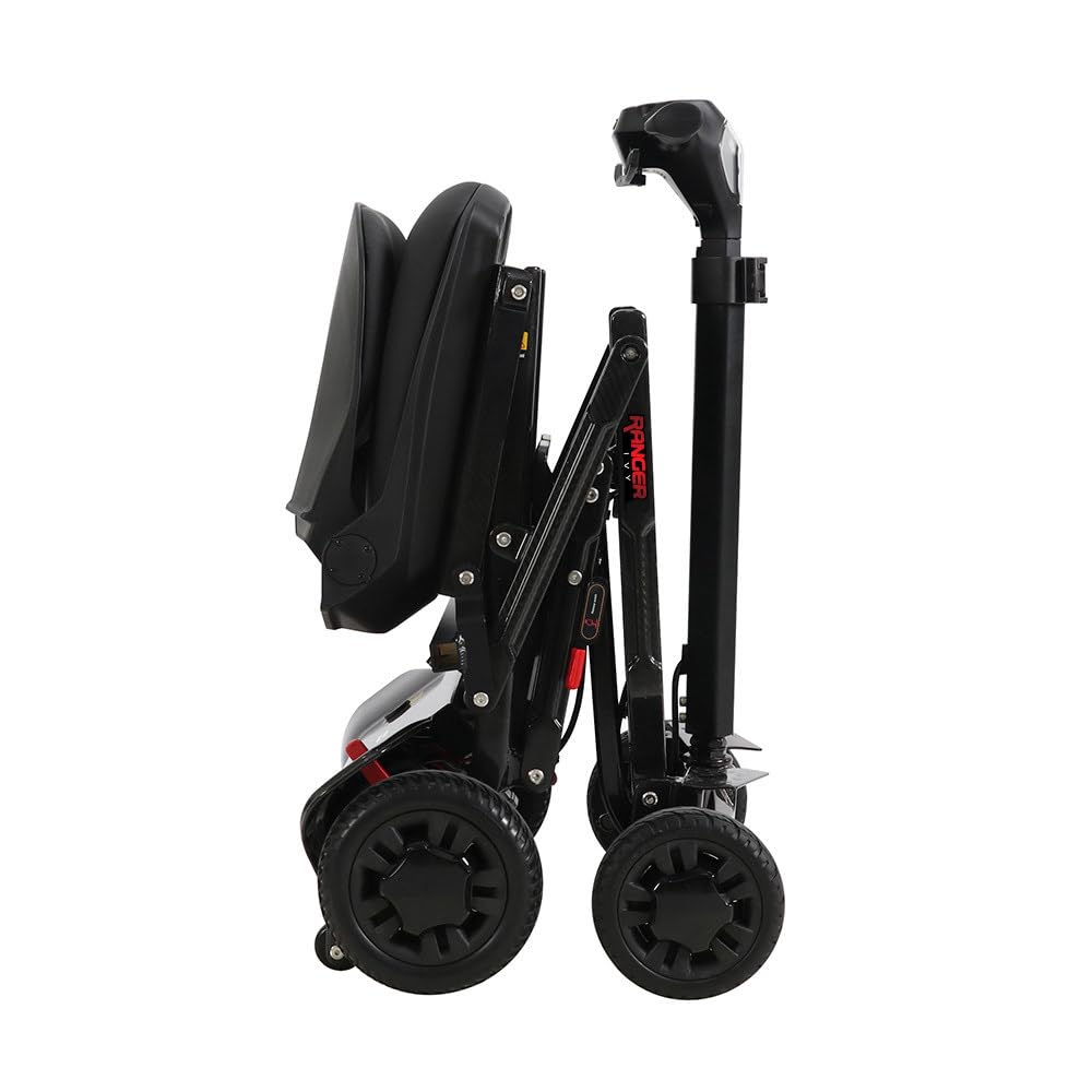 Ranger Ivy: Ultra Lightweight Full Carbon Fiber Folding Mobility Scooter – 35 lbs, Dual Battery, Airline Ready, Compact, Portable, Travel Bag Included