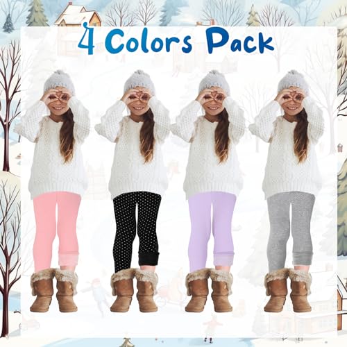 Chuarry Girl’s Winter Leggings Fleece Lined Warm Basic Pants Thick for Kid Toddler2