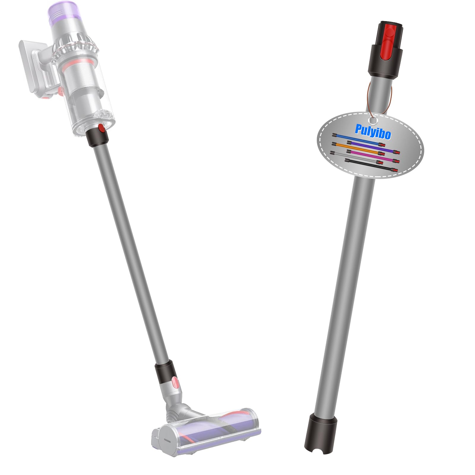 Tube Extension pour Dyson V15 V11 V10 V8 V7 Aspirateur, Pièces de Rechange pour Dyson, Tube Prolongateur Rallonge Accessoire, 73cm - Gris