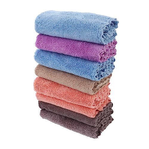 Cabilock 2 Juegos Bufanda Cuadrada Absorbente Esponja para Limpiar Paredes Toallas De Cara Toallas Corporales De Microfibra Pegatinas De PVC Envase Cosmético Grifo Poliéster 8 Uds * 2