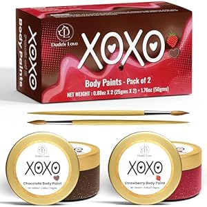 Dude's Love XOXO Körperfarben-Set Erdbeere & Schokolade