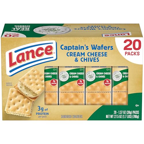 Lance Captain's Wafers Cream Cheese &amp; Chives Sandwich Crackers, 20-Count