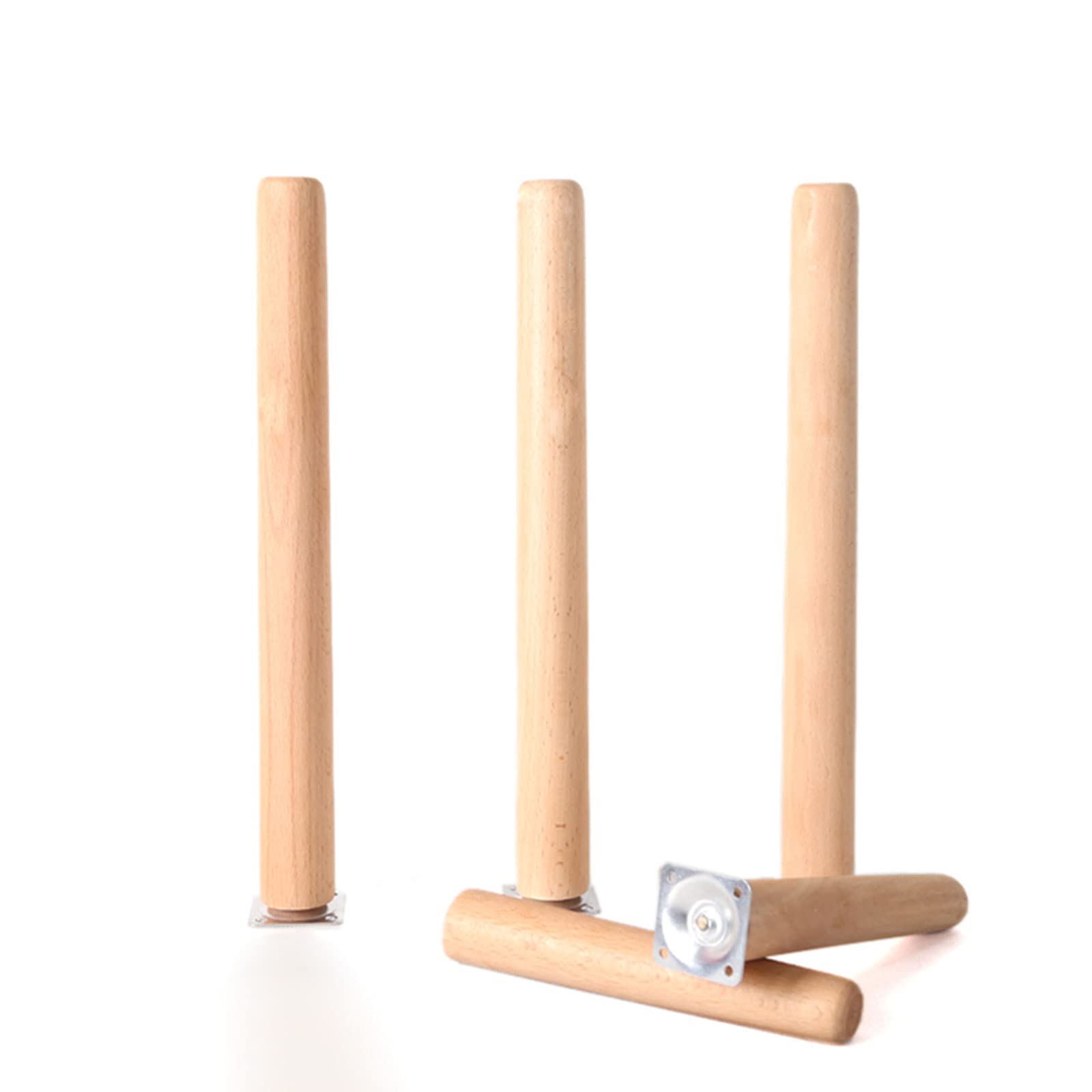 4X Patas De Muebles De Madera Maciza, cónicas Patas de Repuesto de Madera Maciza con Placa de Montaje y Tornillos, para sofá, TV, Armario, Cama, Mesa de Comedor(Size:70cm/27.6in)