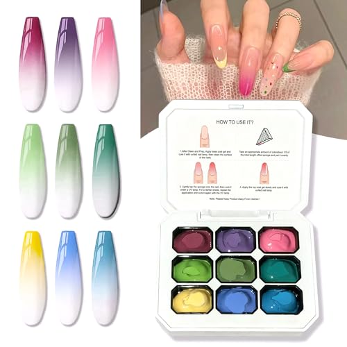 Paleta de Gel para Uñas 9 Colores Degradado Aura miniatura 1