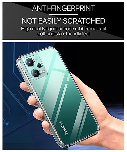 Image of WOW IMAGINE Crystal Clear Transparent Back Case Cover for Redmi Note 12 5G | Poco X5 5G | Full Device & Camera Prorection Shockproof TPU Silicone Back Cover Case - Transparent