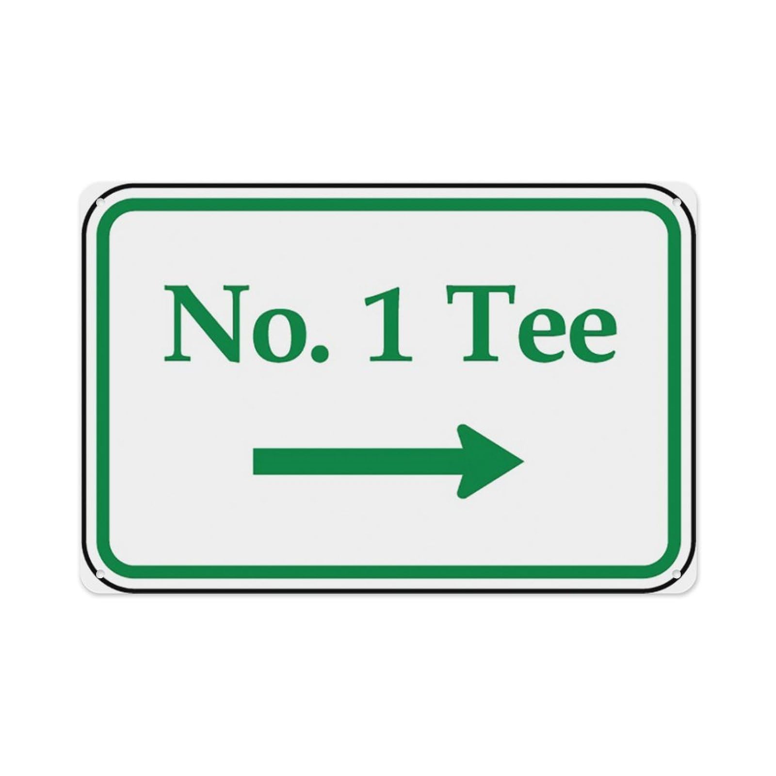 Peiyeety A04 No. 1 Tee (Right Arrow) Sign Aluminum Tin Warning Signs For Home Outdoor Garden 12X16 Inches