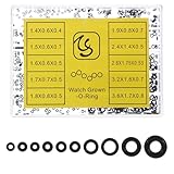 Alipis Kit Completo Guarnizioni in Gomma per Orologi Anelli O-ring Tondi, Confezione da 1 Scatola, per Riparazione Orologi e Laboratori di Riparazione