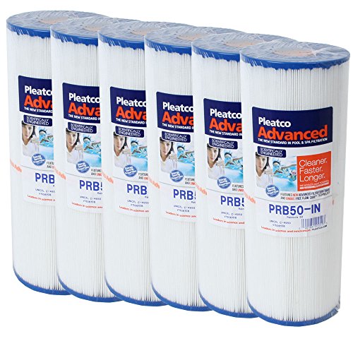 Pleatco PRB50-IN | Paquete de 6 - Cartucho de filtro de agua para Jacuzzi, Piscina, Spa - Filtro laminilla