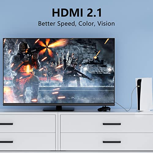 Ciwoda 8K Fiber Optic Hdmi Cable 25Ft, Nylon Braided Fiber Hdmi 2.1 Cable Supports 8K@60Hz, 4K@120Hz, 48Gbps, Earc, Hdr10, 4:4:4 Compatible With Apple Tv / Ps5 / Rtx 3090/3080 And More #TOP6