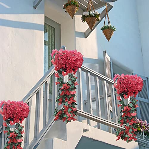 Tunkence Artificial Flowers Hanging Flowers Artificial Violet Flower Wall Wisteria Basket Hanging Garland Vine Flowers Fake Silk Orchid #TOP4