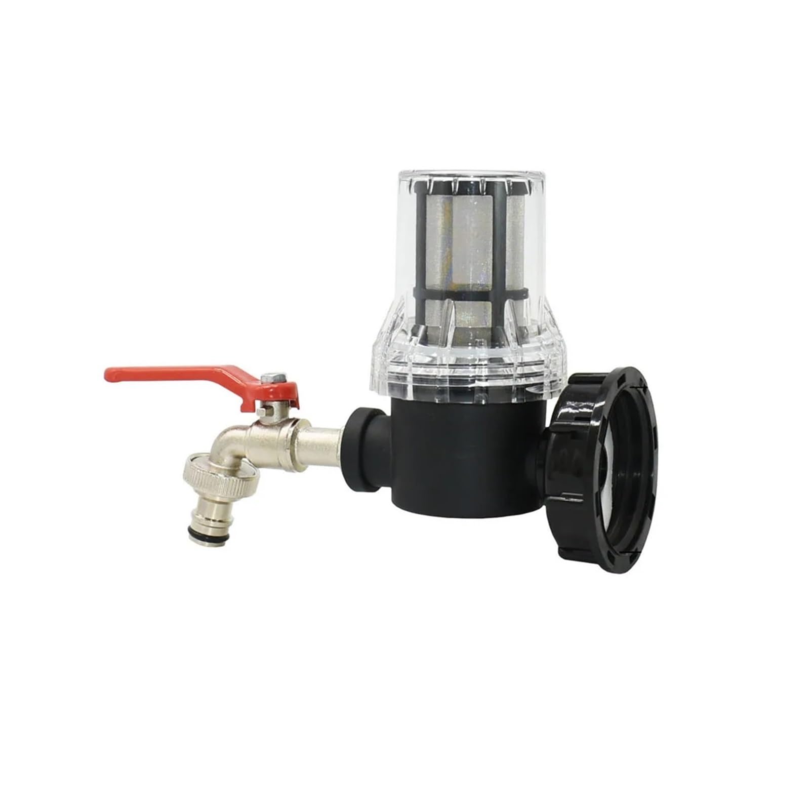 Adaptador de grifo de tanque con filtro, rosca macho/hembra de 1/2, 3/4 y 1 pulgada, for filtro de agua, accesorio for barril de lluvia de 1000 l.(B)
