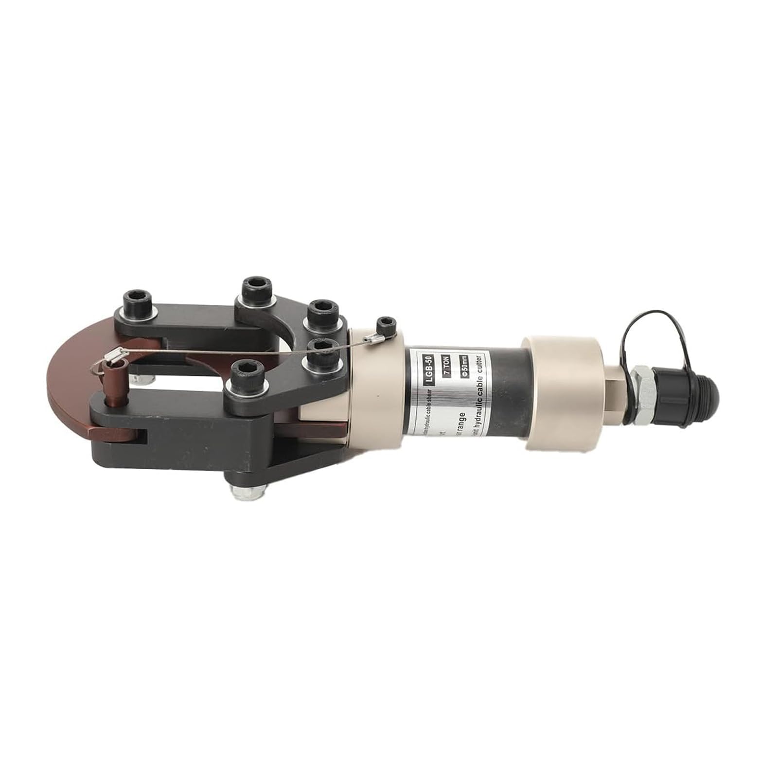 Gertrude 7T Cortador De Cable Hidráulico Cortador De Cable De Acero Alicates para Cable De Acero para Cobre Aluminio Cable Blindado, Rango De Corte 50mm Fuerza De Corte 90KNBlack,1
