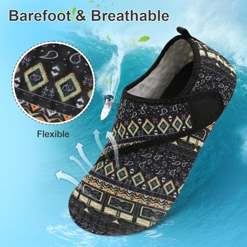 BARERUN Water Sports Shoes Barefoot Quick-Dry Aqua Yoga Socks Beach Swim Pool Shoes Adult Water Shoes Quick-Dry Water Sports Barefoot Shoe Black Women Size 12-13 Men Size 10-11