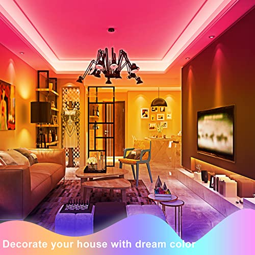Image of LED Strip Lights 100ft, Bluetooth and APP Control, Multicolor RGB Light Strips, Music Sync Color Changing for Bedroom Indoor