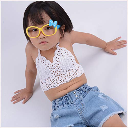 Kids Girls Swimsuit Top Knitted Crop Tops Halter Sling Bathing Suit Toddler Swimwear Crochet Straps Bra Tops3