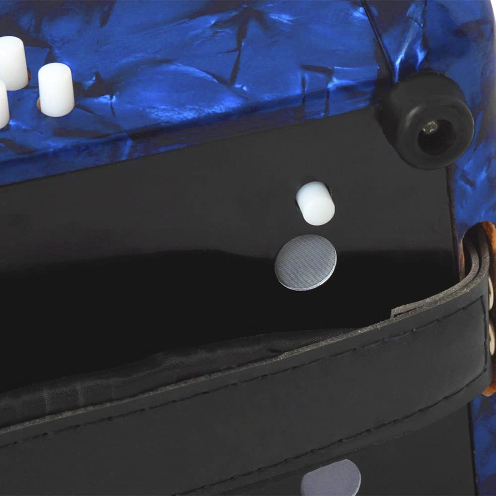 Fisarmonica a Piano Professionale a 26 Tasti e 48 Bassi, con Tracolla Retrattile e Custodia, per Gli Amanti degli Strumenti Musicali, Performance sul palco (Colore : Blu)