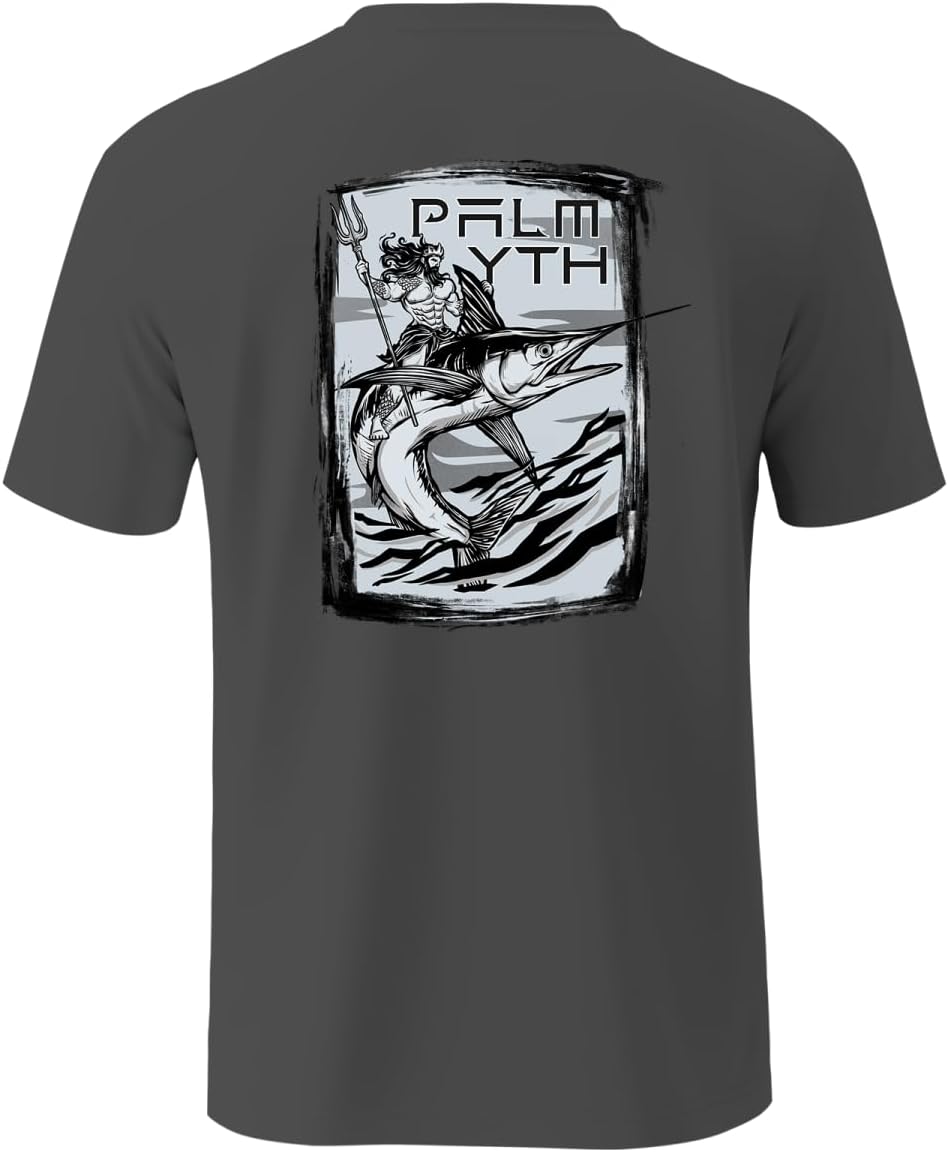 Palmyth Fishing Shirts for Men Sun Protection Shirts Short Sleeve UPF 50+ T-Shirt Tee Quick Dry