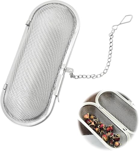 1 Stück Gewürzei Edelstahl Gewürzsieb Gewürzsieb zum Mitkochen Gewürzbeutel Zum Mitkochen Teeei Groß Aus für Gewürz Gewürzei-Gewürzsieb Gewürzfilter Gewürzteefilter Kette Kochen [Energieklasse A]