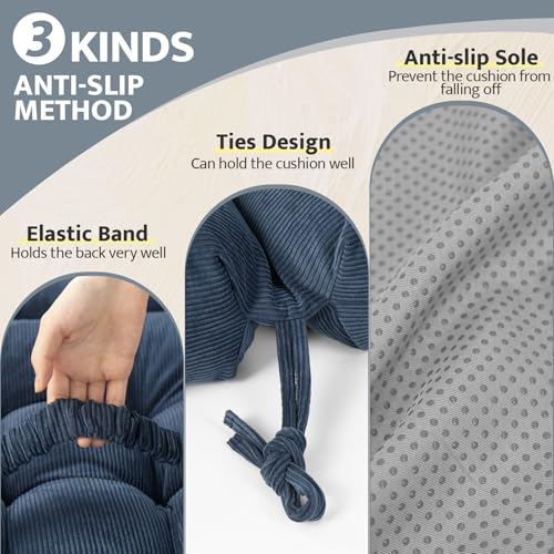 Image of mudilun Adirondack Chair Cushion 44x19x4in for Indoor Rocking Chair Pads | High-resilience foam particles,Thick Tufted, Anti-Slip with Ties,Fits most high back indoor Adirondack & rocking chair Pads