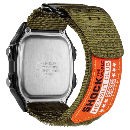 Image of Quick Release Watch Band Strap for Casio F-91W F-94W F-105W F-84W W-735H W-800H SGW-300H SGW-400H A158WA AE-1000W,18mm Leather Hook & Loop Casio strap