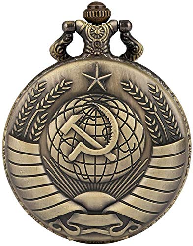 Preisvergleich Produktbild Einzigartige Bronze Cover Case Taschenuhr, praktische Taschenuhren mit rauer Kette, lesbare arabische Zifferblätter Zifferblatt Anhängeruhr für Geschenke