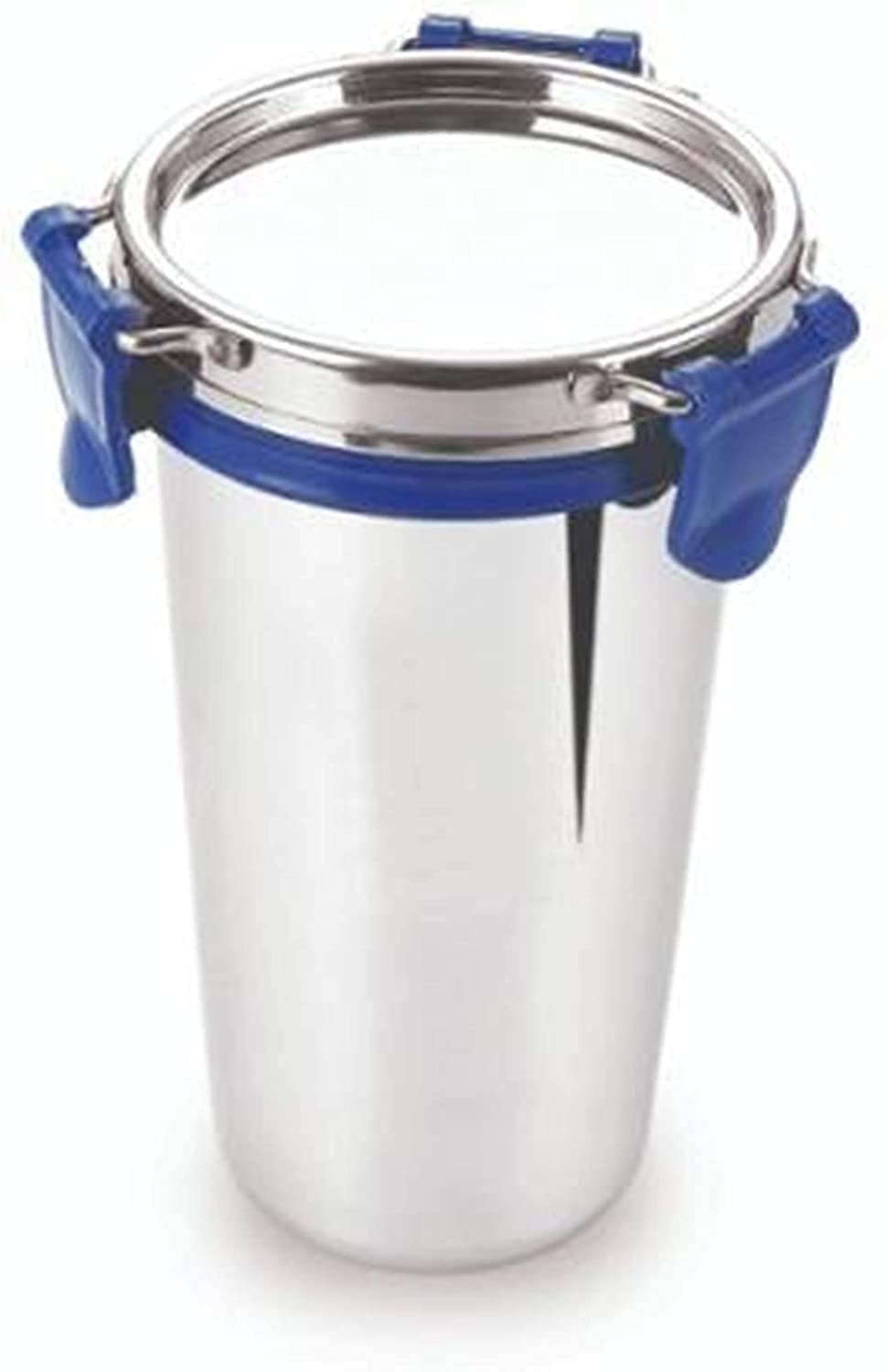 Tusig Eco Stainless Steel Tumbler Blue Glass with lid, Air Tight Lid Glass- 300 ml