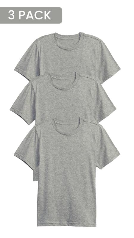 Galaxy by Harvic 3 Pack Boys Short Sleeve Crewneck Solid T-Shirt, Soft Cotton Blend with Ribbed Crew Neckline Tee2