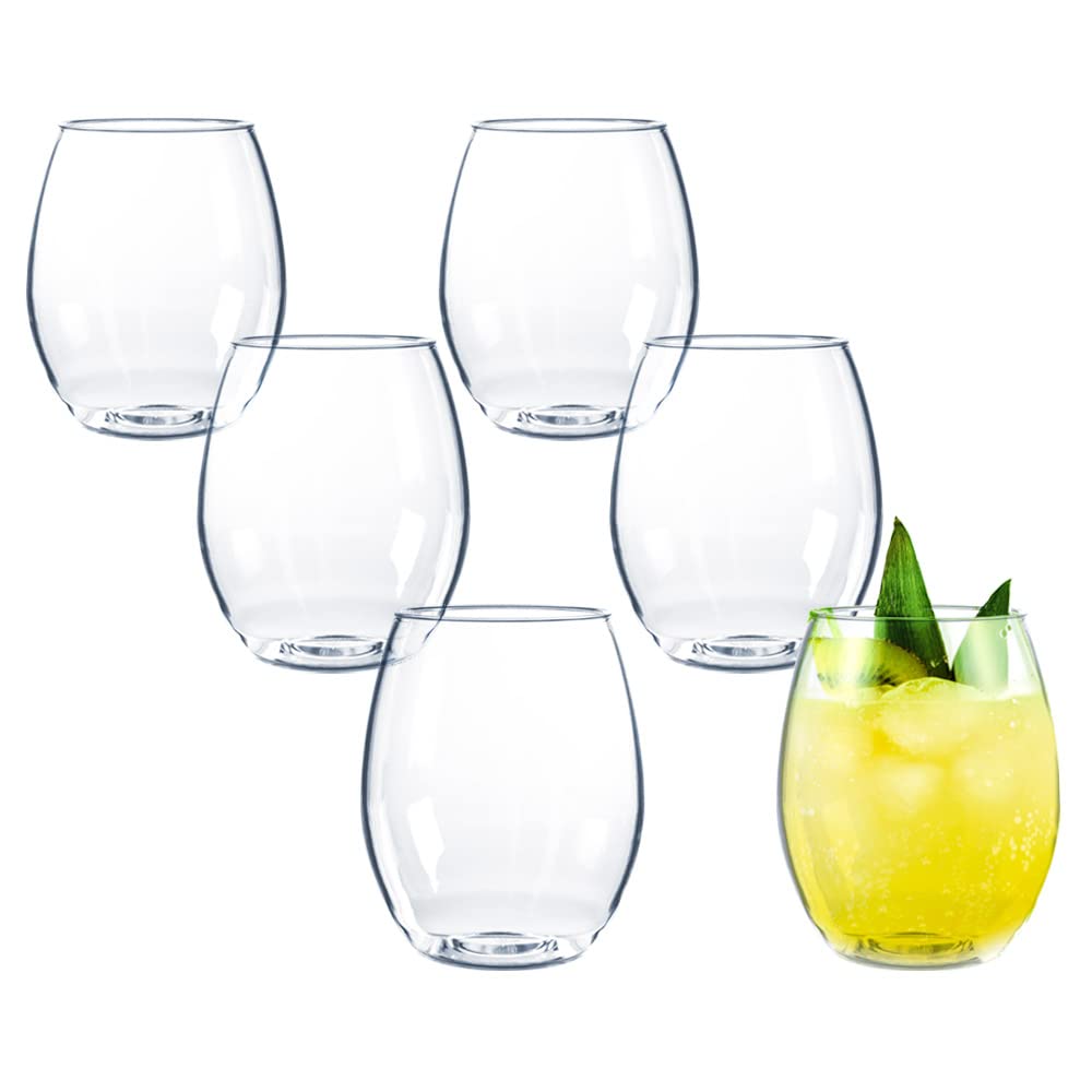 Cocktailglas Weingläser aus Plastik bruchsicher Trinkbecher Kunststoff Transparent 40 cl. Set 6 Stück