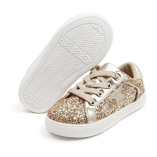 Felix & Flora Toddler/Little Kid Girls Running Shoes Sports Sneakers Princess Casual Glitter Shoes.