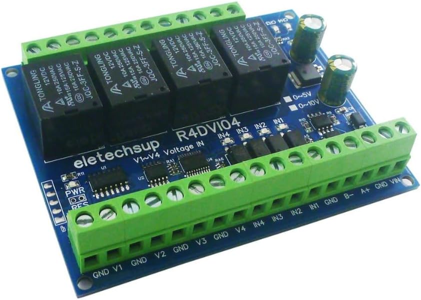 DC 24V 4AI-4DI-4DO 0-5V 0-10V Analog Digital Mixed IO Module Modbus RTU RS485 Relay Board Current Voltage ADC (1 x DC 24V 0-10V Only Board)
