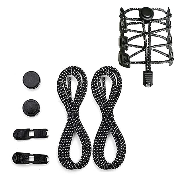 Black No Tie Elastic Lock Shoe Laces For Adult Sneakers Fits,Hiking Boots,Board and Casual Shoes-image-18