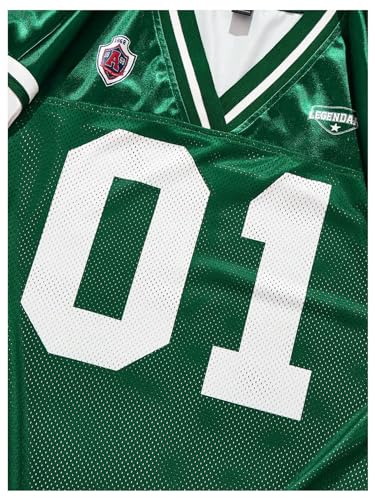 SHENHE Women's Oversized Jersey Y2K Number Print Graphic Mesh Drop Shoulder Football Jerseys Summer Tops4