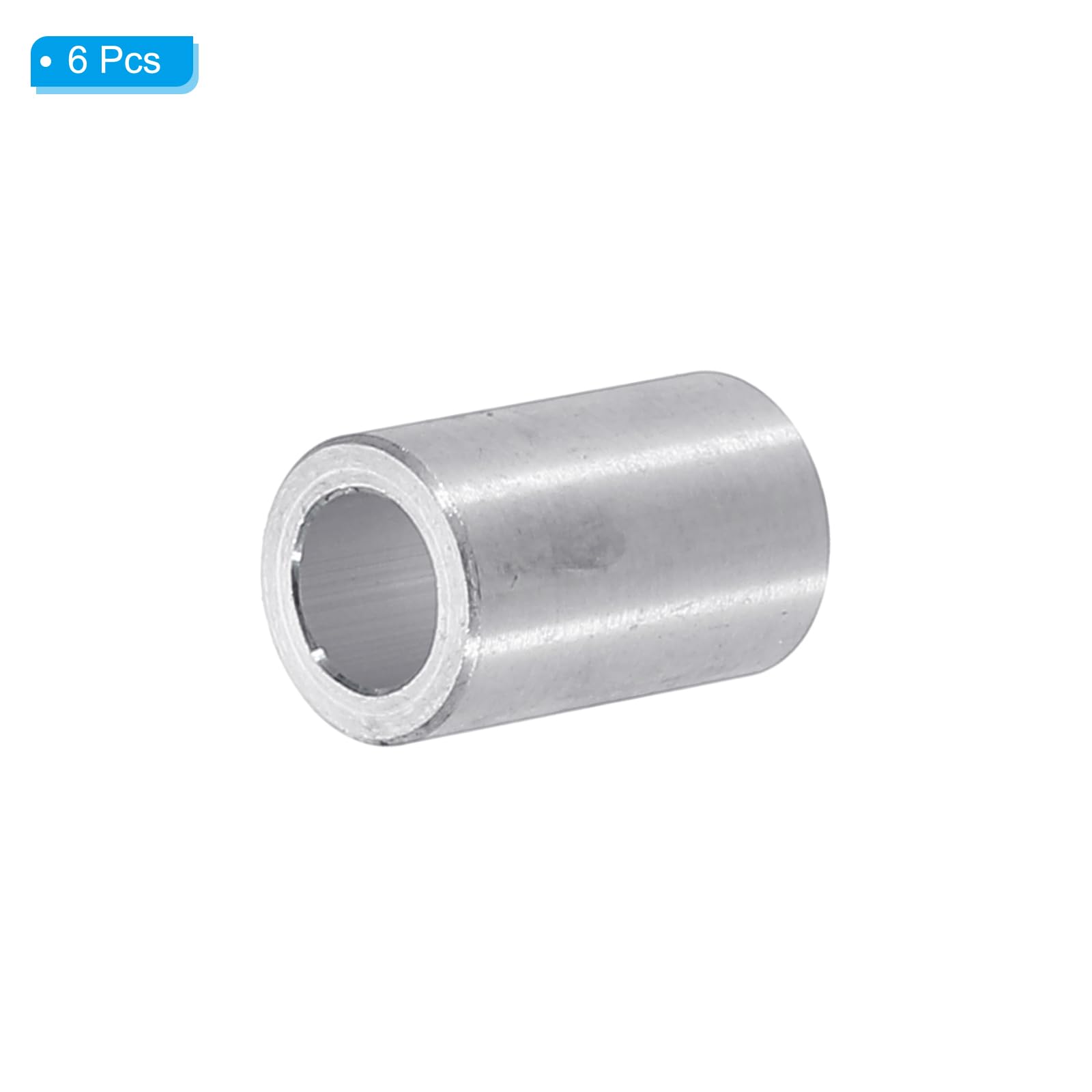 PATIKIL M6 Aluminum Spacers, 6pcs 1/4" x 3/8" Round Metal Spacers for 1/4 or M6 Screw Bolts - Image 3