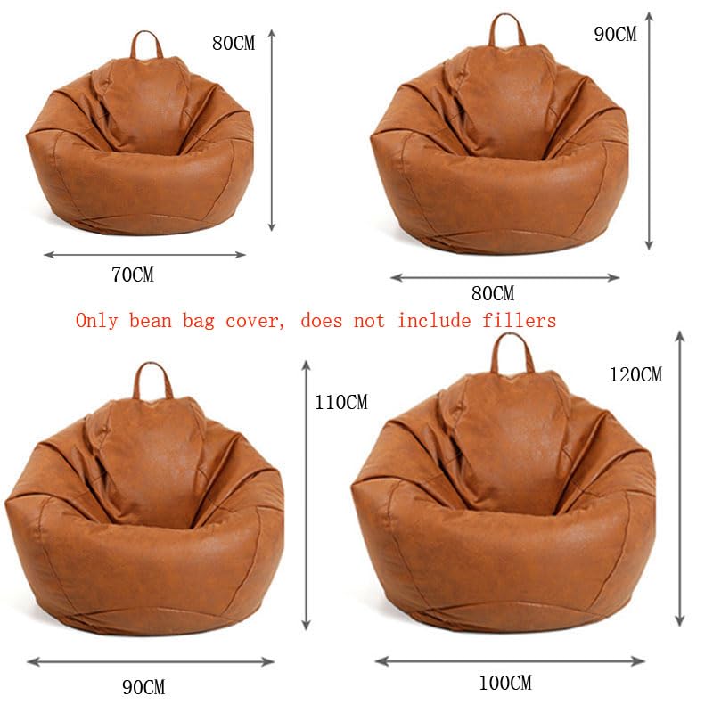 Pouf Géant Grand Extérieur Pouf Géant sans Remplissage, Coussin De Sol, Pouf De Salon, Grande Chaise Longue Étanche pour L'Intérieur Et L'Extérieur,Beige,80 Cm * 90 Cm