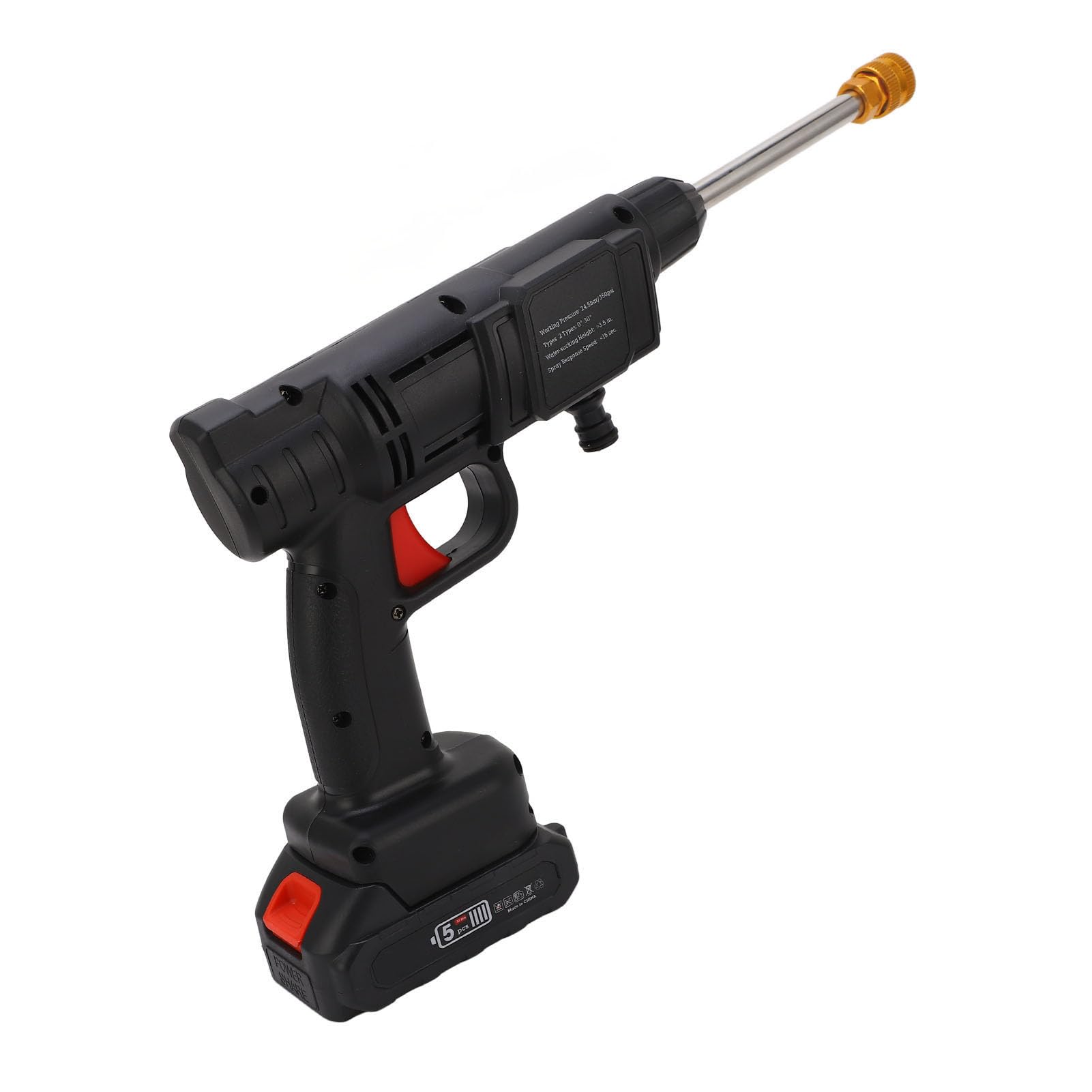 Nettoyeur Haute Pression sans Fil 350psi 600W Portable avec Batterie Lithium 1500mAh Buse Rotative pour Voiture Jardin Terrasse Vélo Lavage Auto