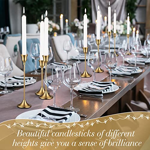Mimorou 30 Pack Gold Candlestick Holders Bulk Taper Candlestick Holders Long Stem Brass Gold Candlestick Holder Vintage Centerpieces Decorations For Dinning Table Mantel Wedding Christmas #TOP3