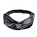 Produktbild Qinlee Chiffon Stirnband Haarbänder Retro Ethnisch Stil Haar Accessoires Yoga Sport Kopftuch Mädchen Bandana Outdoor Sport Zubehör Modegeschenk Frisuren Haar Band Gestylten Haaren (Dunkelblau)
