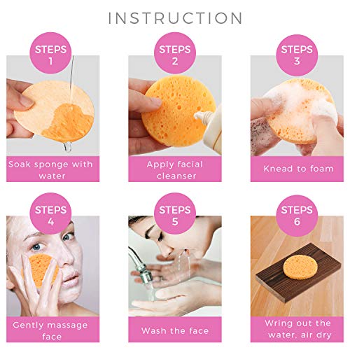 50-Count Compressed Facial Sponges, Gainwell Cellulose Facial Sponges, 100% Natural Cosmetic Spa Sponges For Facial Cleansing, Exfoliating Mask, Makeup Removal #TOP2