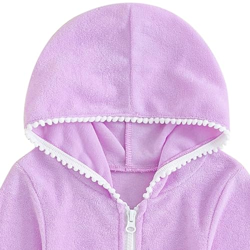 Girls Swim Cover Up Zipper Swimsuit Beach 𝐑obe Terry Cloth Coverup for Kids Girls Pool Towel 𝐑obe Ruffle Bathing Suit4