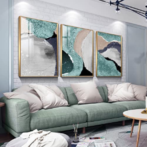 Art Contemporain Plante Toile haut de gamme bleu de luxe abstrait 70x100