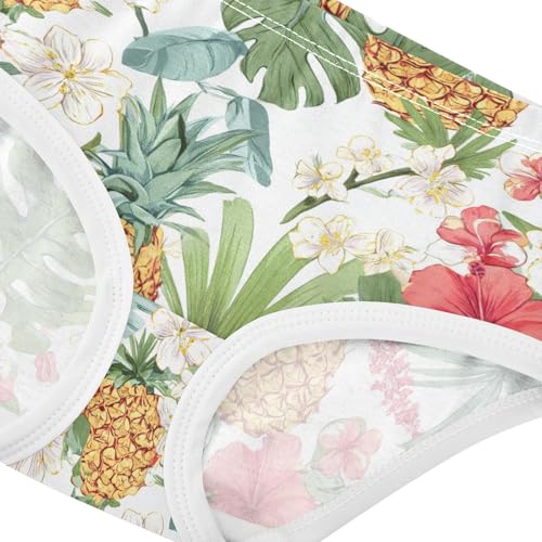 Wusikd Tropical Floral Girls' Underwear Cotton Pineapple Girls Briefs Soft Toddler Underwear 2T4