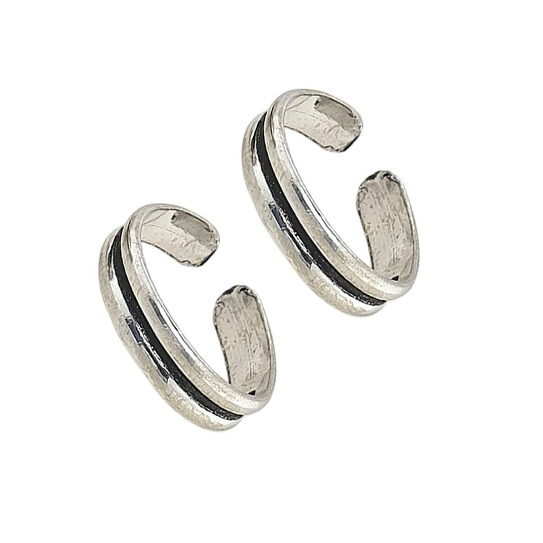 925 Sterling Silver Plain Line Work Leg Fingers Toe Rings/Chandi Bichiya ~ Pack in 2 Pieces-image-38