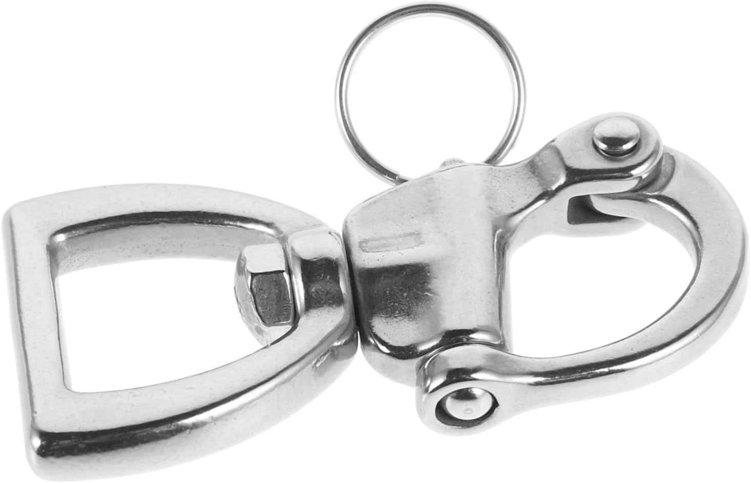 Stainless Steel Rotary Spring Shackle for Yachts Outdoor Use Rotating Buckle for Quick Release Strap Versatile Shackle for Sailboats Camping Adventures